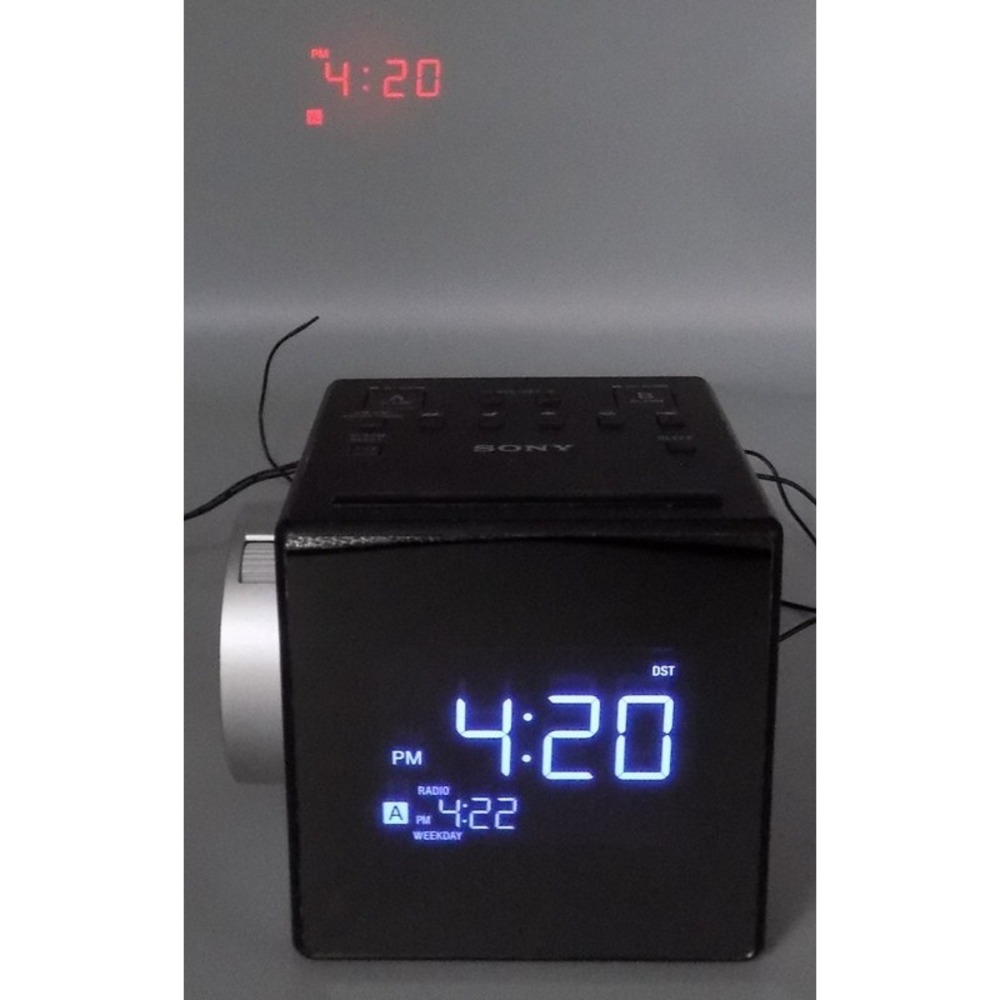 Sony Projection AM/FM Clock Radio Dual Alarm ICF-C1PJ USB Nature Sounds Works